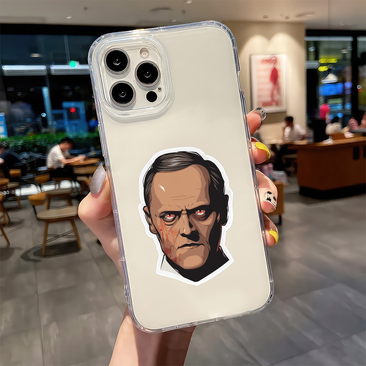 HANNIBAL LECTER WITH RED EYES STICKER