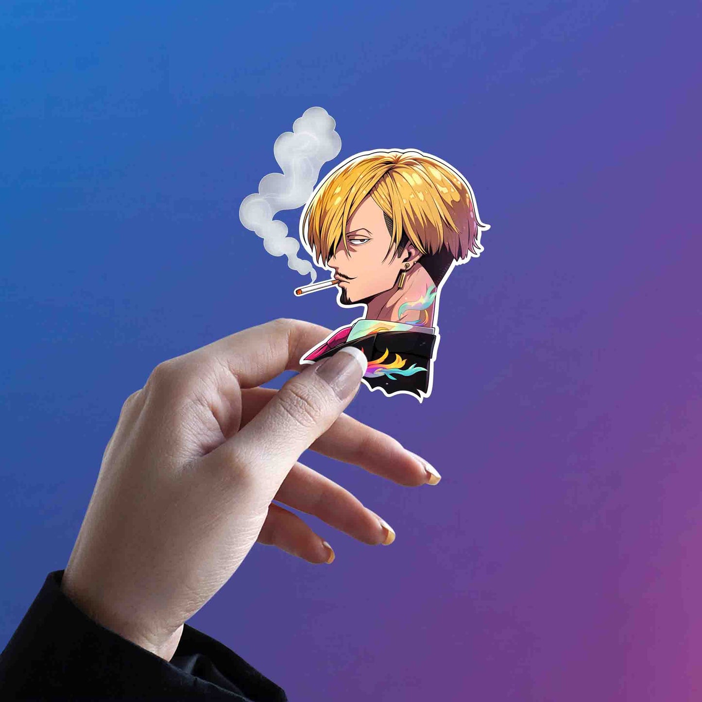SANJI SMOKING ONE PIECE STICKER