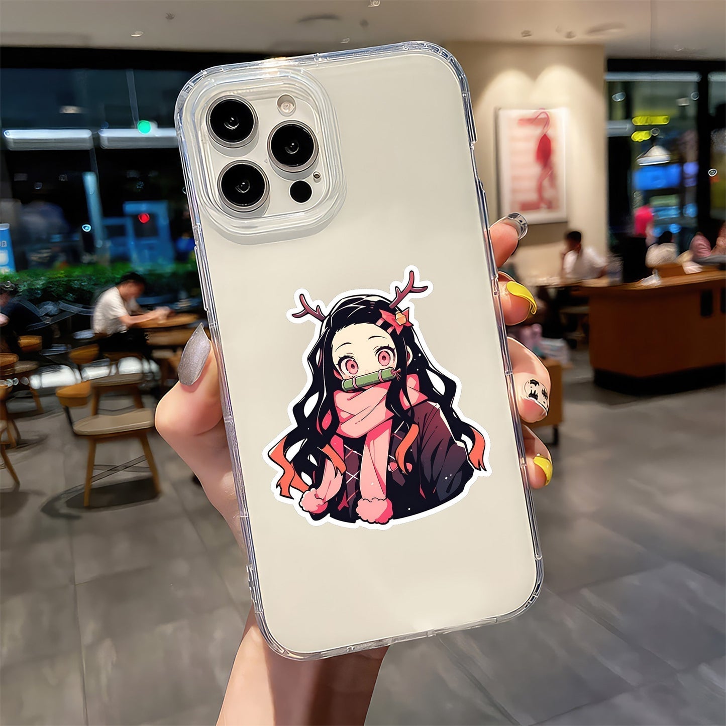 NEZUKO WITH REINDEER ANTLERS STICKER