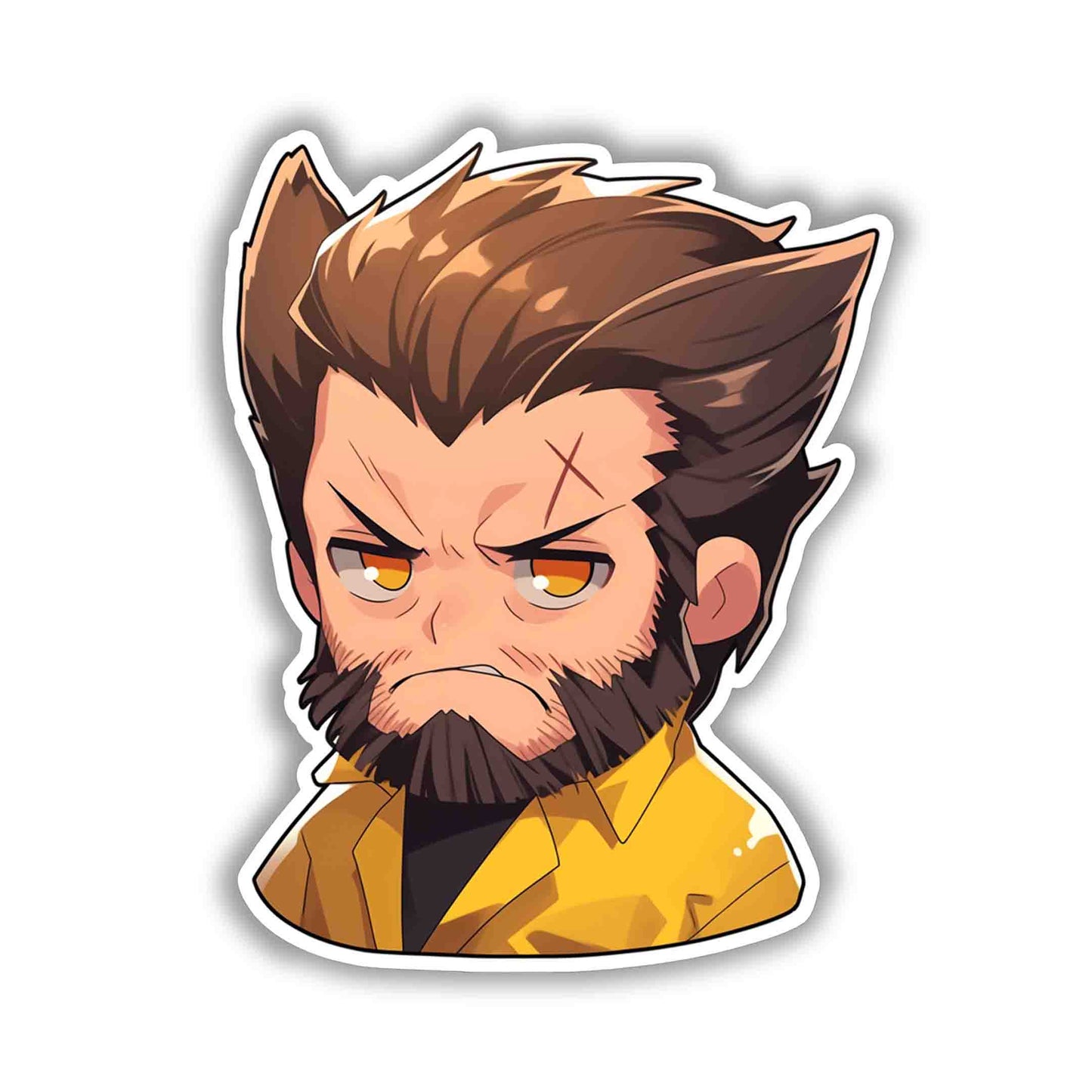 ANGRY WOLVERINE X-MEN CHIBI STICKER