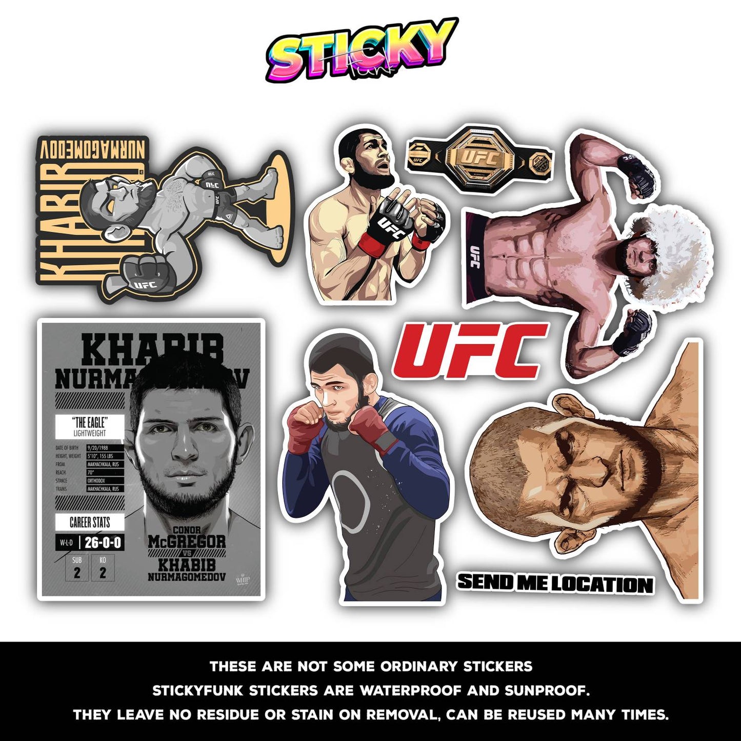 KHABIB MINI STICKERS SHEET - 1