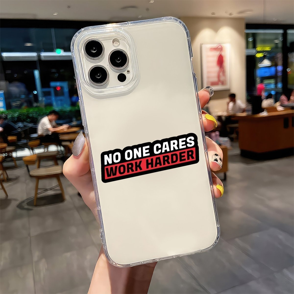 NO ONE CARES WORK HARDER - stickyfunk premium stickers