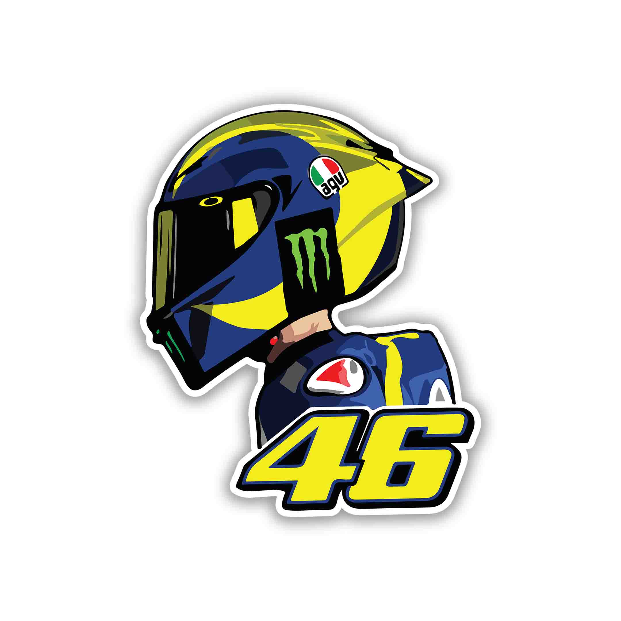 VELENTINO ROSSI STICKER - 9 - stickyfunk premium stickers