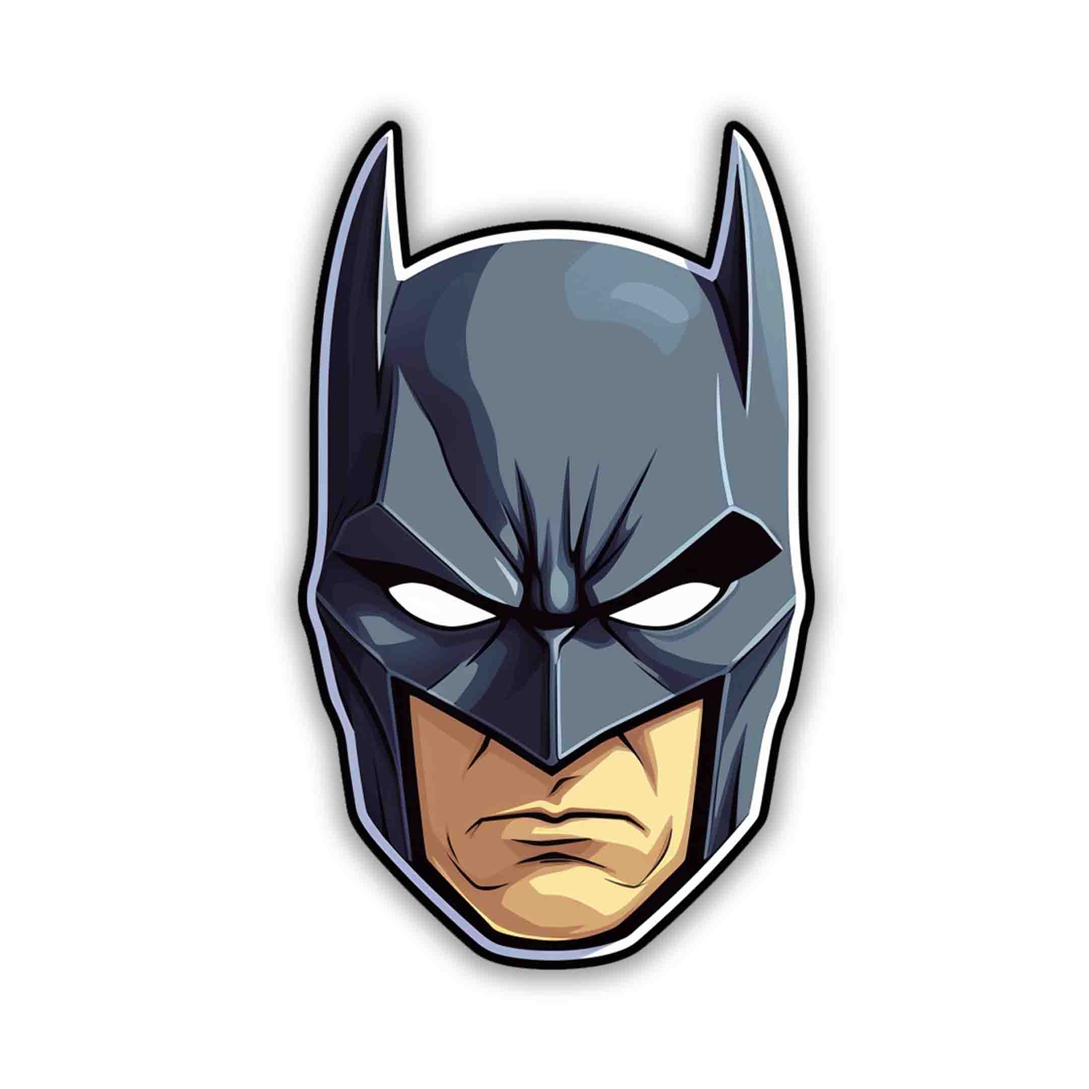 DC BATMAN HEAD CARTOON STICKER - stickyfunk premium stickers