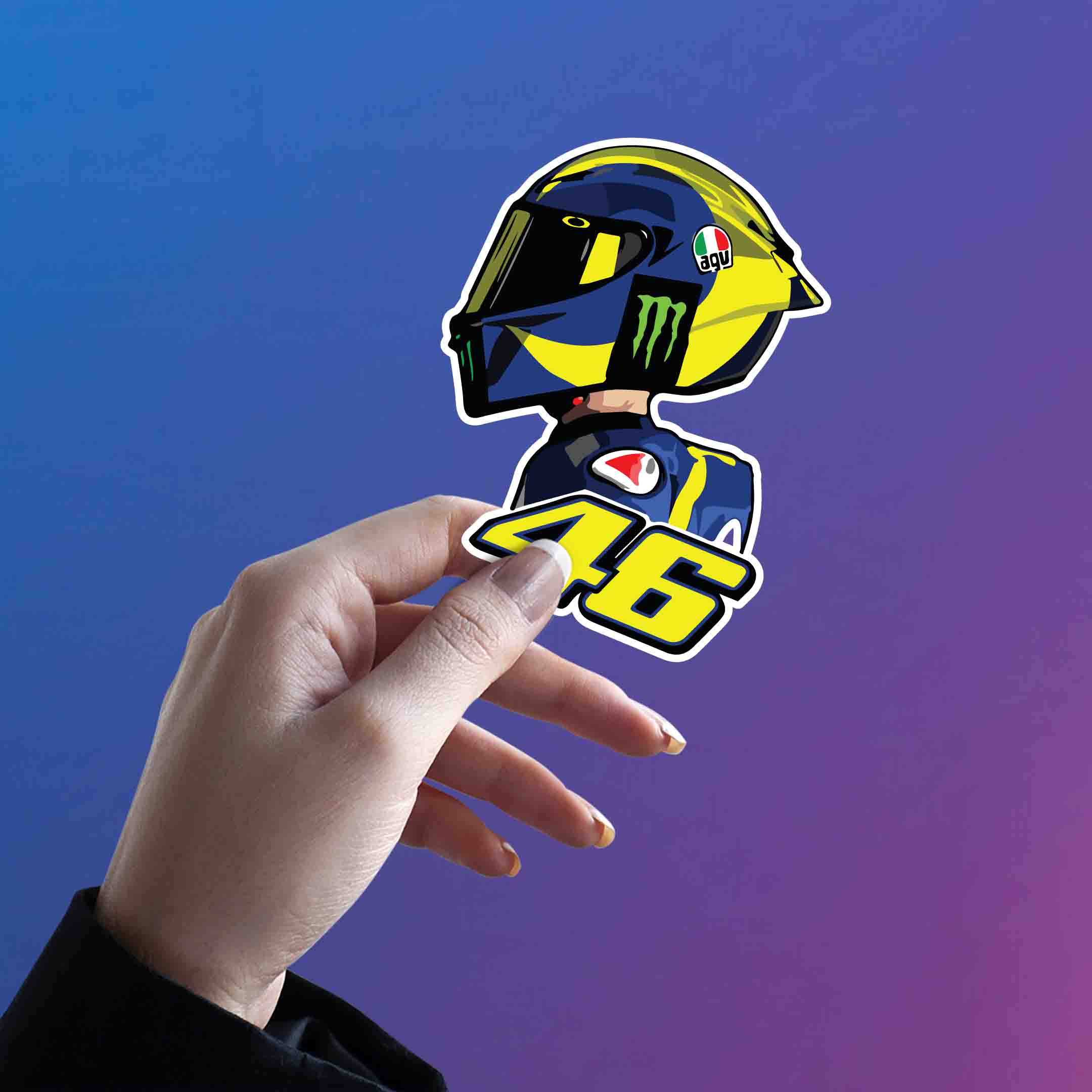 VELENTINO ROSSI STICKER - 9 - stickyfunk premium stickers