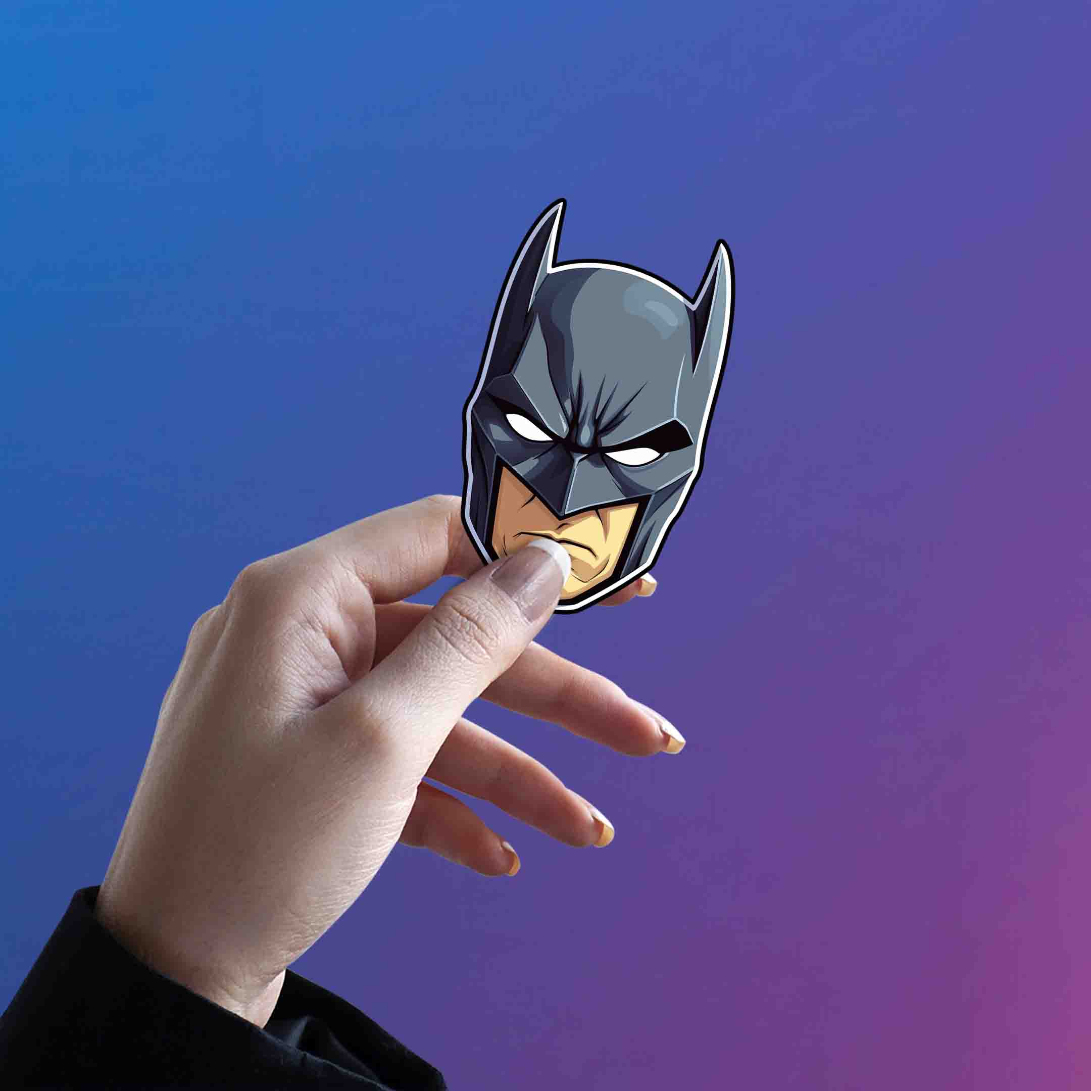 DC BATMAN HEAD CARTOON STICKER - stickyfunk premium stickers