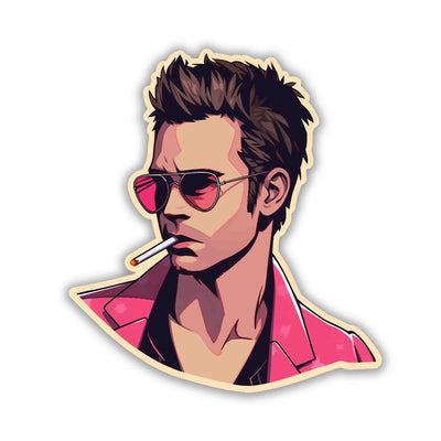 FIGHT CLUB TYLER DURDEN WITH CIGARETTE STICKER