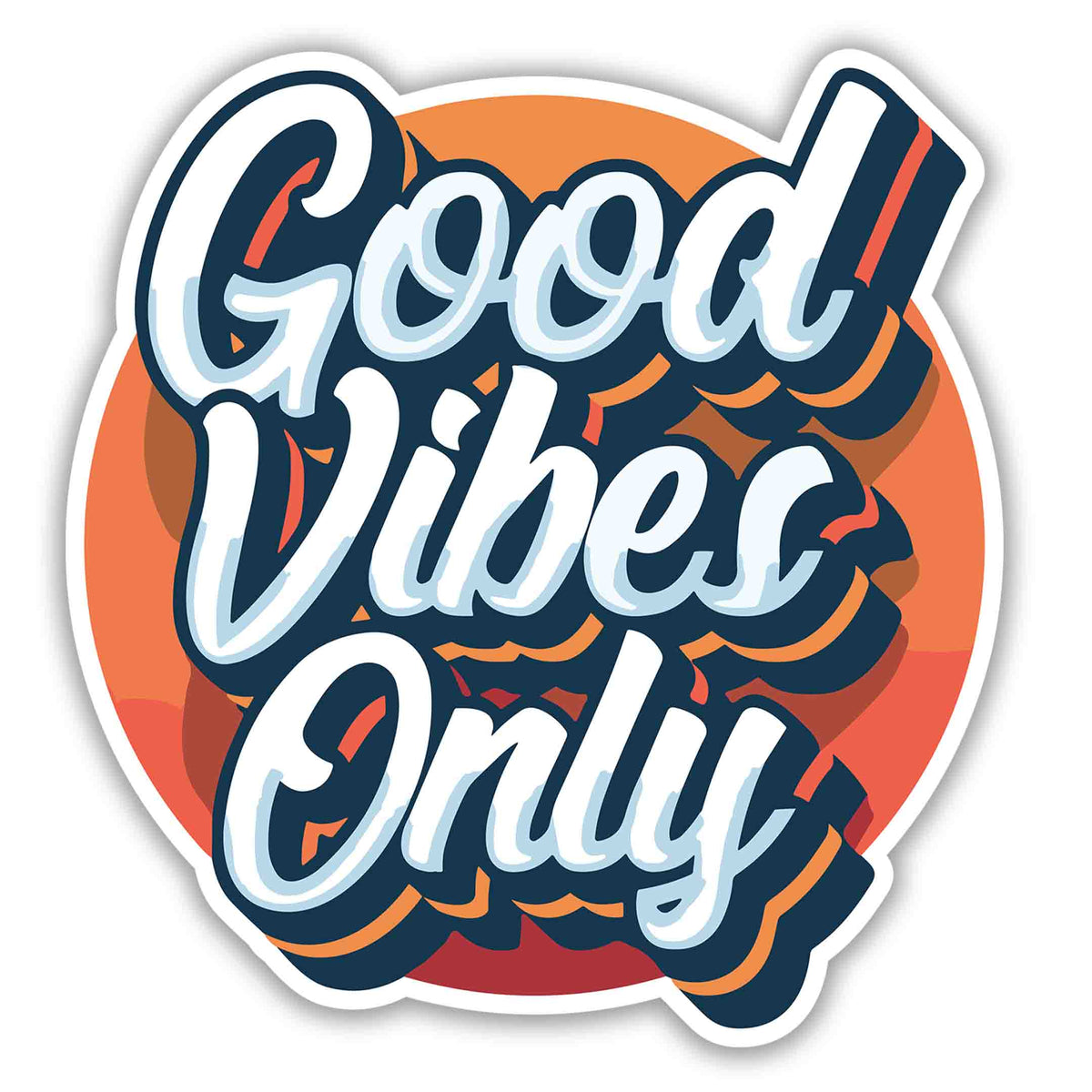Retro Good Vibes Only Sticker