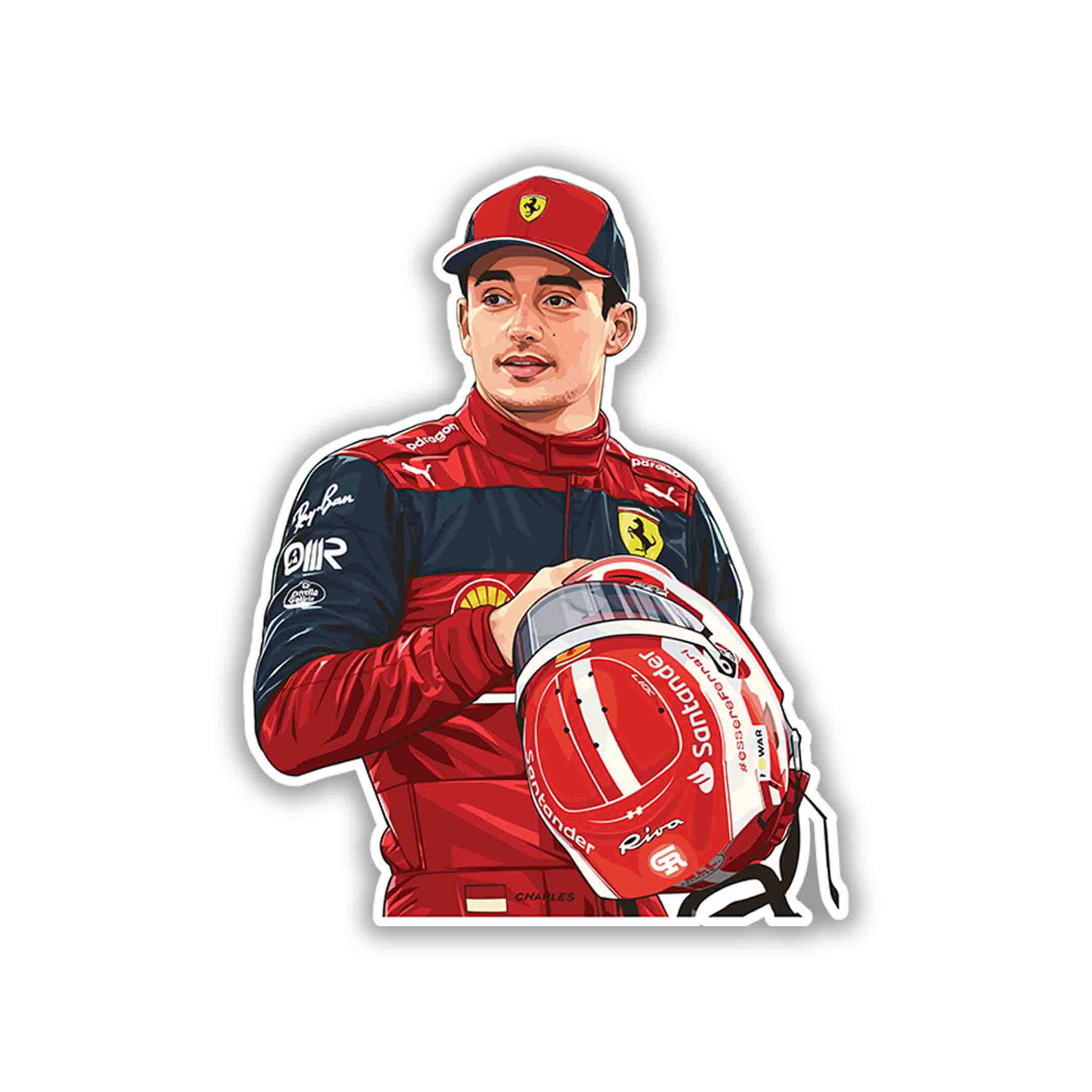 CHARLES LECLERC STICKER - 1 - stickyfunk premium stickers
