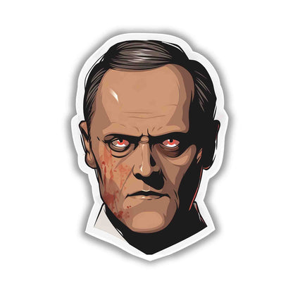 HANNIBAL LECTER WITH RED EYES STICKER - stickyfunk premium stickers