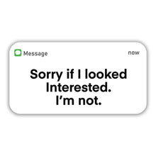 SORRY - NOT INTERESTED TEXT STICKER
