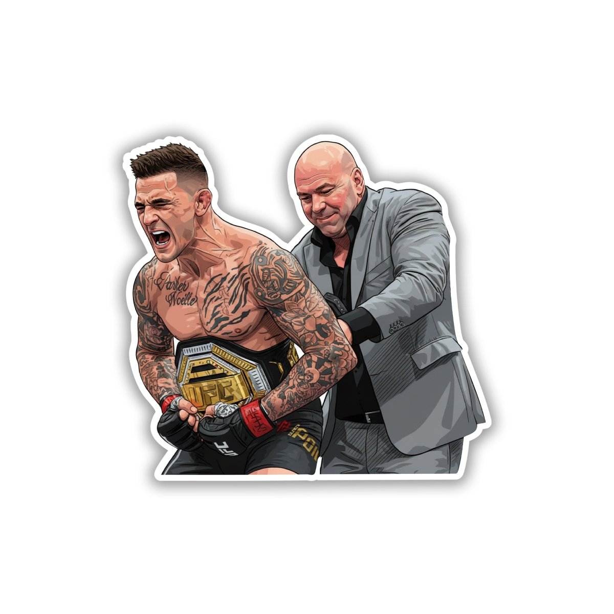 DIAMOND'S GOLDEN MOMENT - DUSTIN POIRIER STICKER - stickyfunk premium stickers