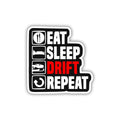 EAT SLEEP DRIFT, FIR SE REPEAT KAR STICKER - stickyfunk premium stickers