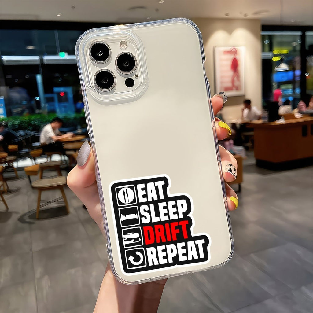 EAT SLEEP DRIFT, FIR SE REPEAT KAR STICKER - stickyfunk premium stickers