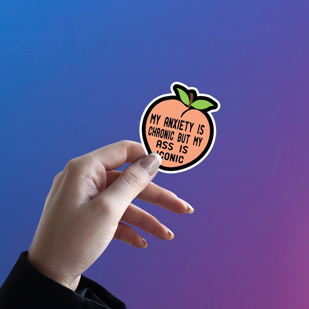 ANXIETY KA PEACH, PECHE ICONIC HAI STICKER - stickyfunk premium stickers