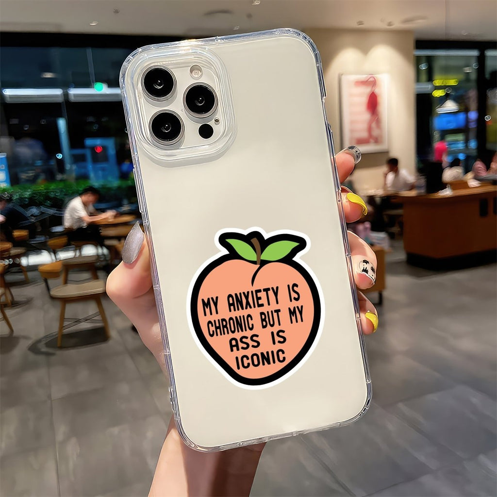 ANXIETY KA PEACH, PECHE ICONIC HAI STICKER - stickyfunk premium stickers
