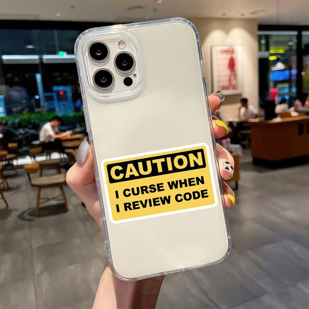 CAUTION CODE REVIEWER RAGE ZONE STICKER - stickyfunk premium stickers