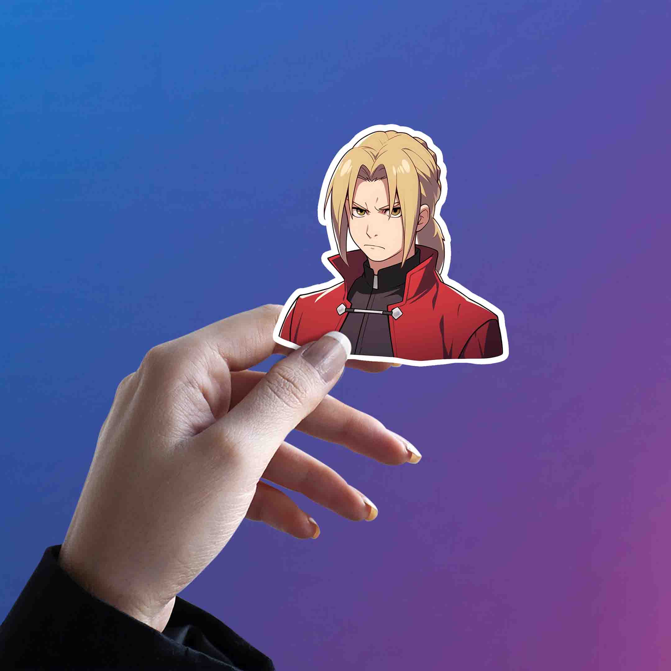 ALCHEMIST DISPLEASED EDWARD ELRIC STICKER - stickyfunk premium stickers