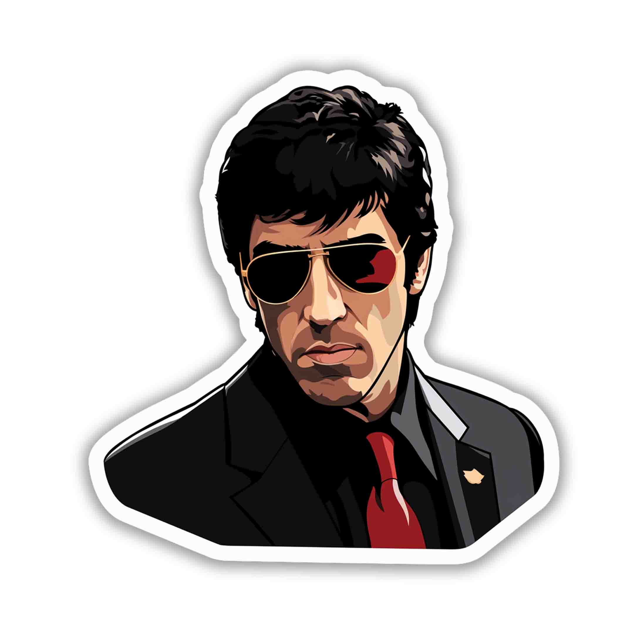 SCARFACE TONY MONTANA IN SUNGLASSES STICKER - stickyfunk premium stickers