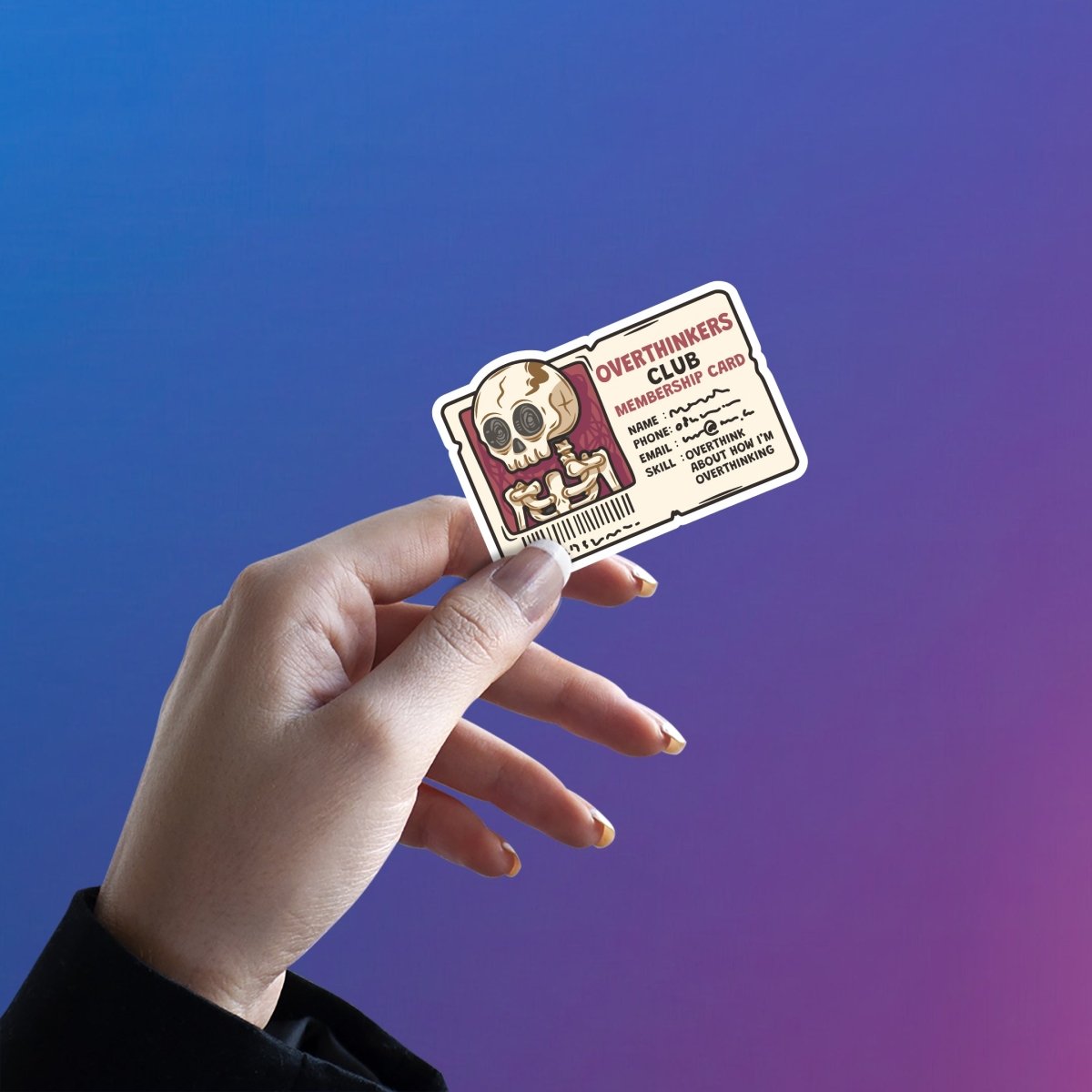 OVERTHINKING MY LIFE MEMBERSHIP STICKER - stickyfunk premium stickers