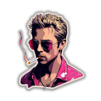 FIGHT CLUB TYLER DURDEN WITH CIGARETTE STICKER