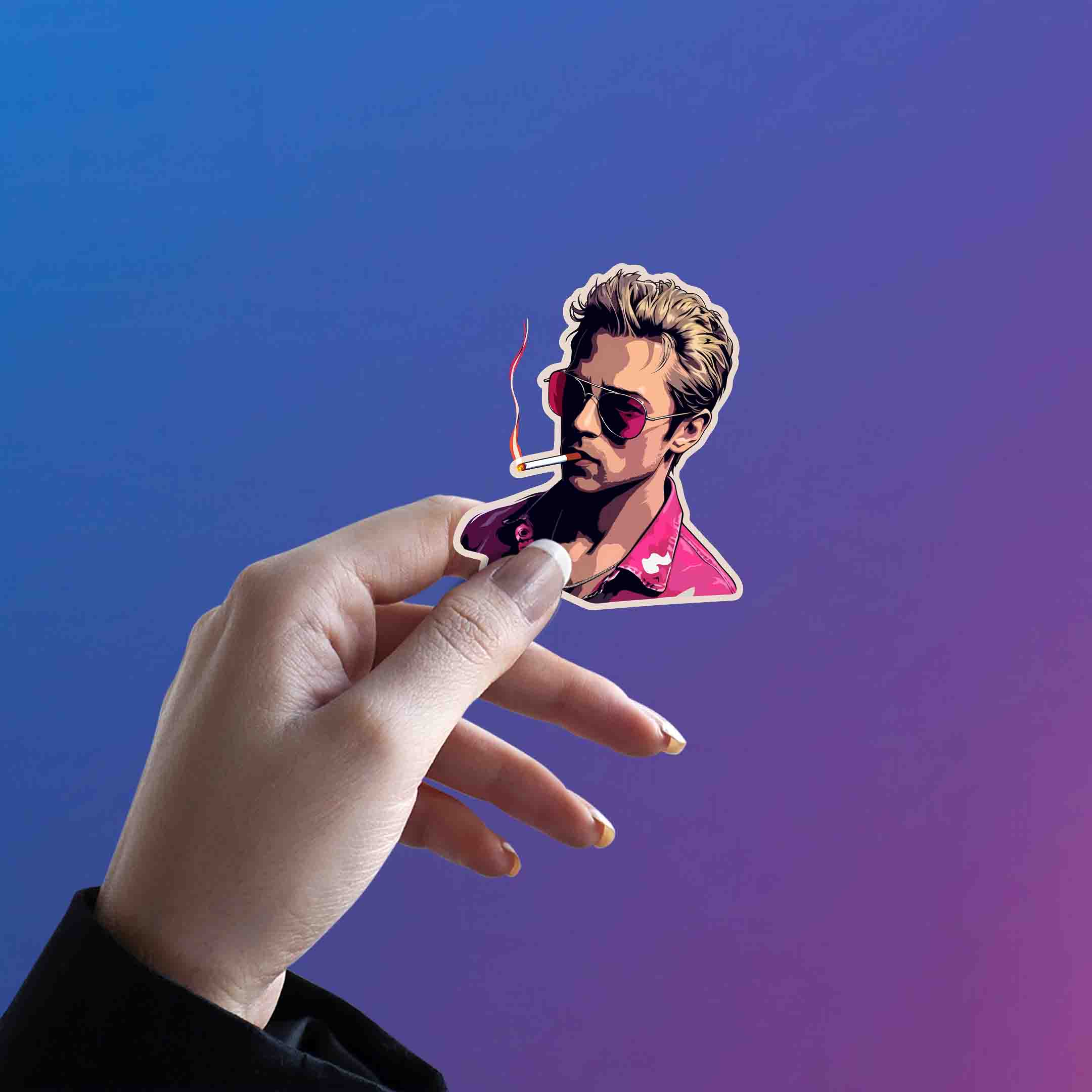 FIGHT CLUB TYLER DURDEN WITH CIGARETTE STICKER - stickyfunk premium stickers
