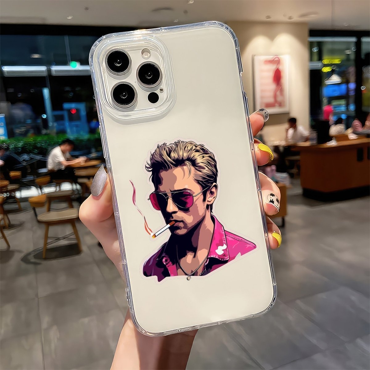 FIGHT CLUB TYLER DURDEN WITH CIGARETTE STICKER - stickyfunk premium stickers