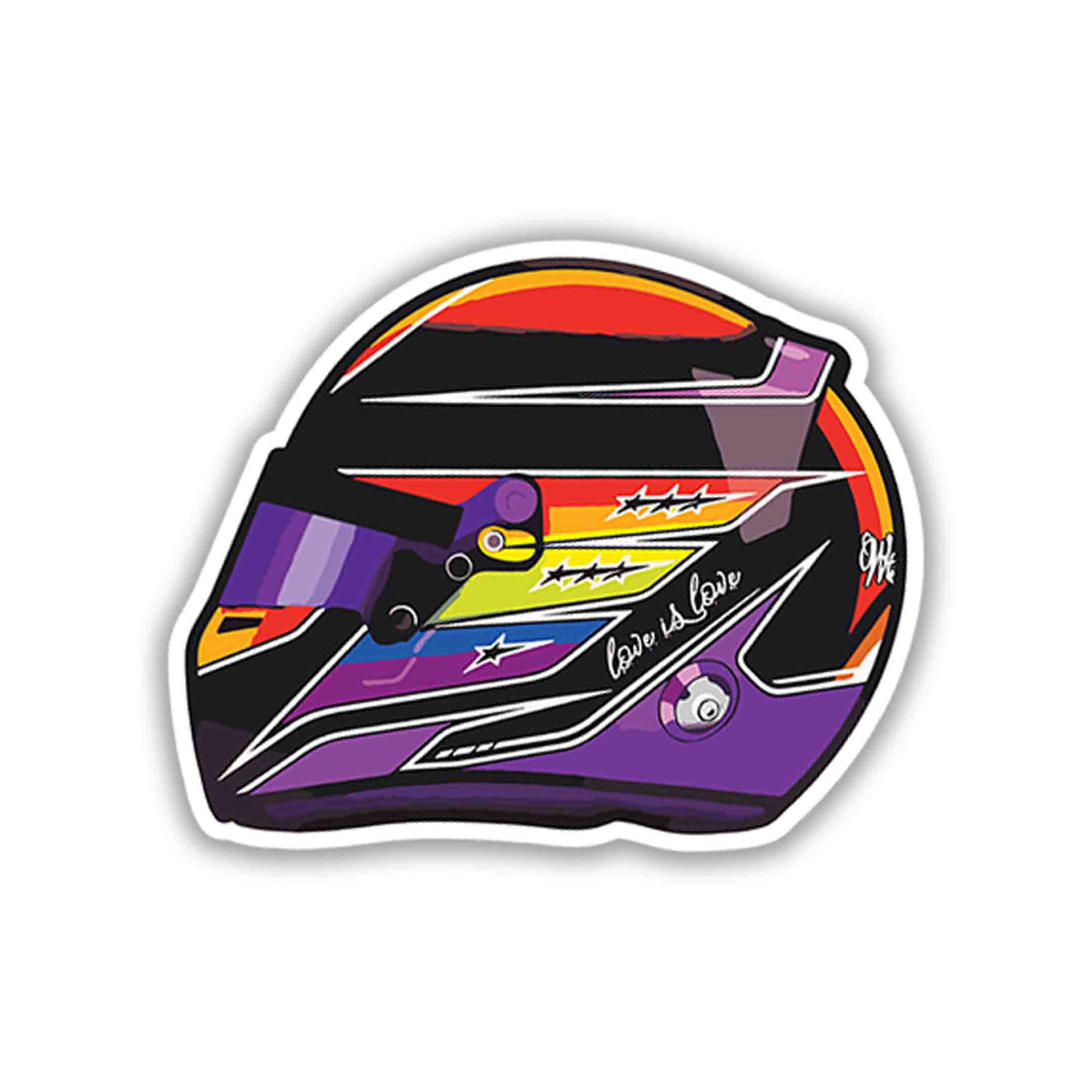 Rainbow Halo Helmet – Lewis Hamilton Sticker