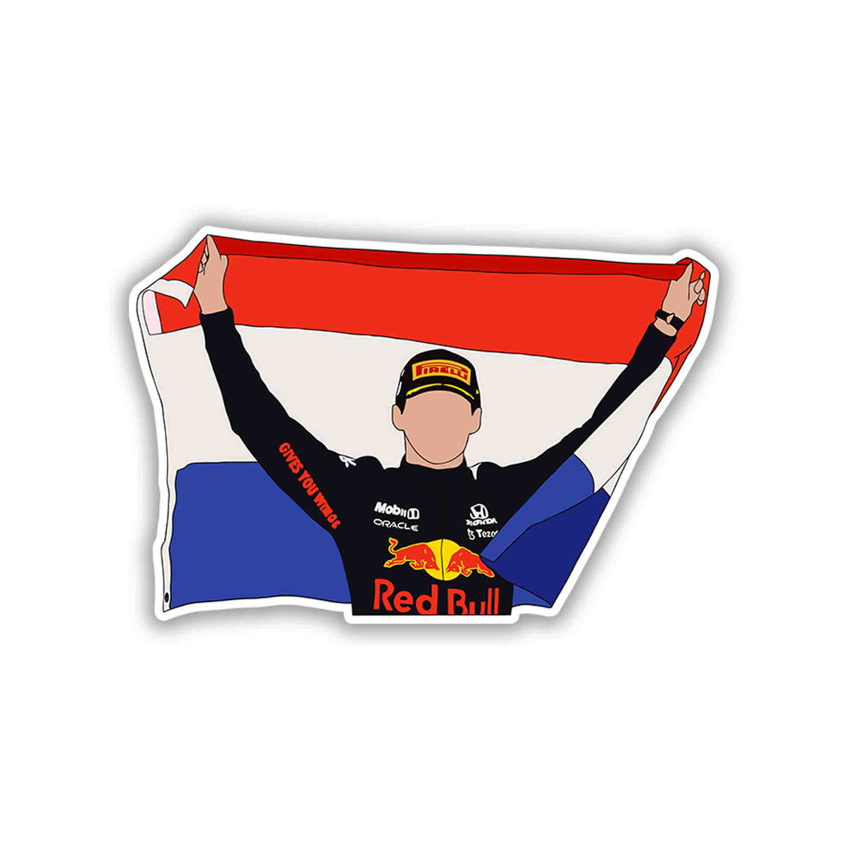 Oranje Champion Banner – Max Verstappen Sticker