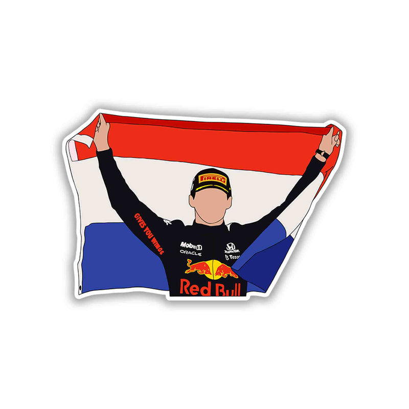 Oranje Champion Banner – Max Verstappen Sticker