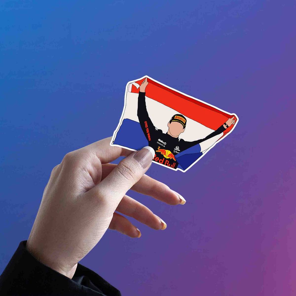 Oranje Champion Banner – Max Verstappen Sticker