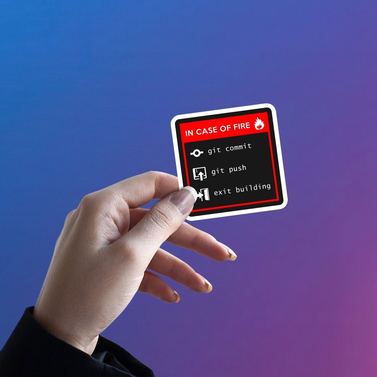 THE DEVELOPER'S FIRE PROTOCOL STICKER