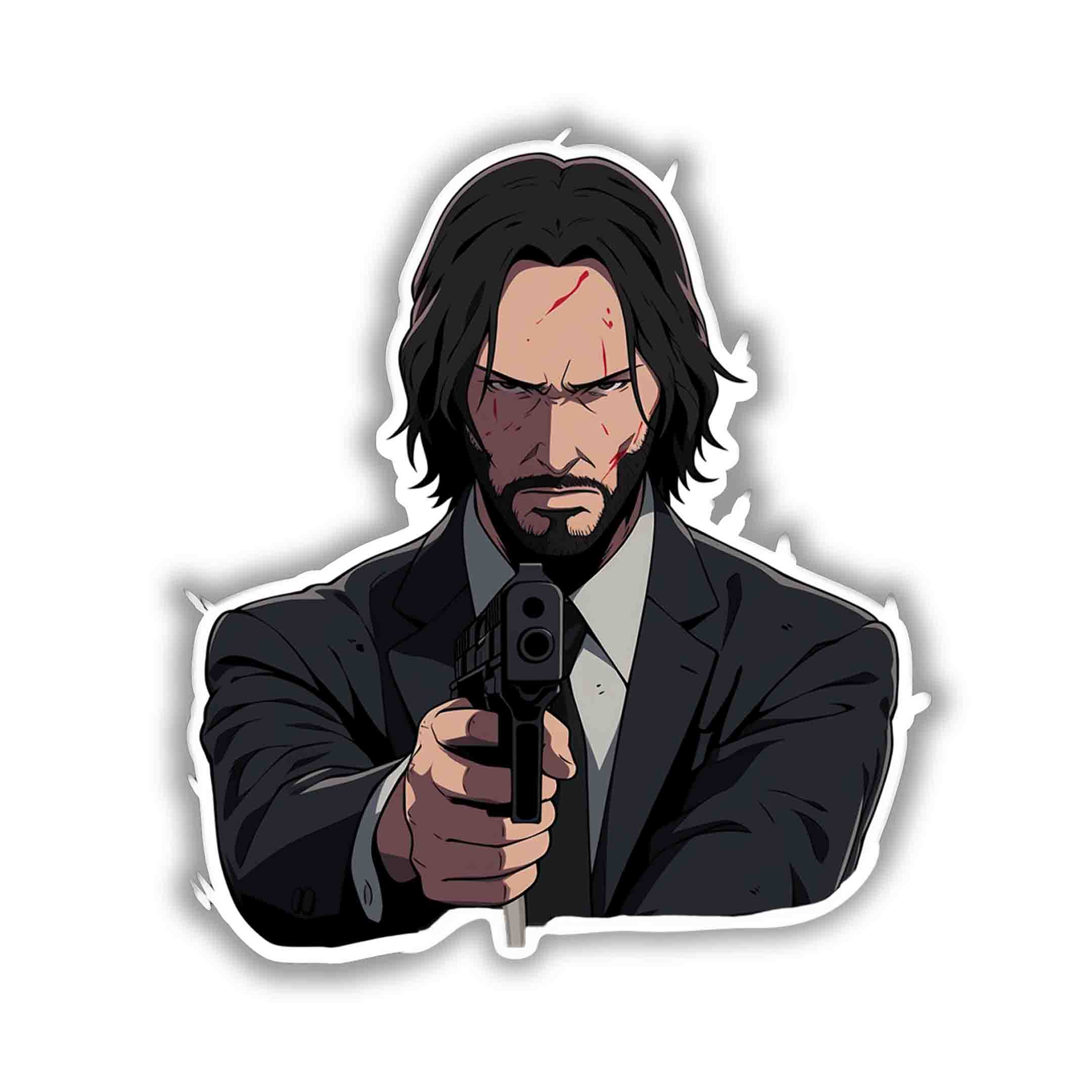 SERIOUS JOHN WICK STICKER - stickyfunk premium stickers