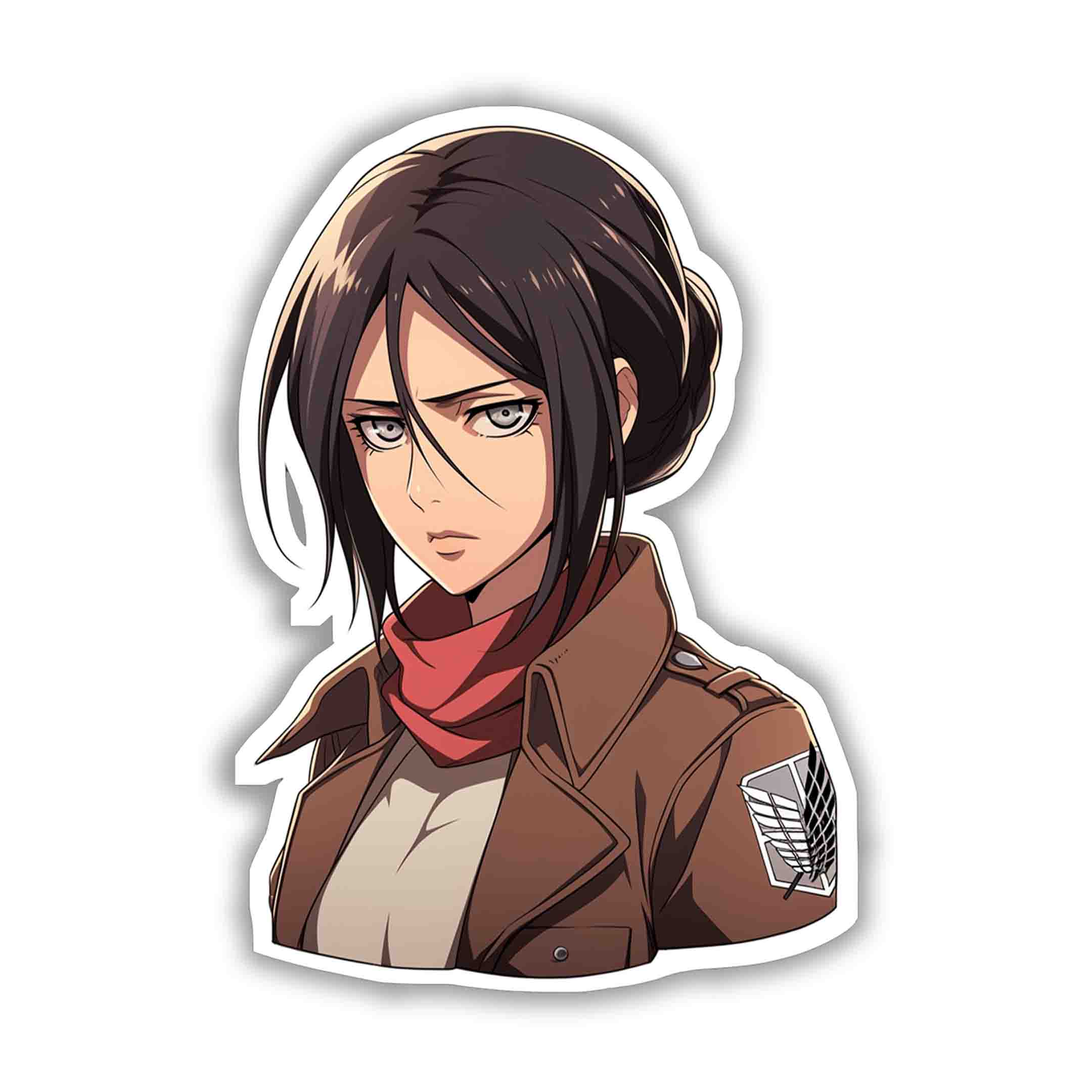 AOT MIKASA ACKERMAN ANIME STICKER - stickyfunk premium stickers