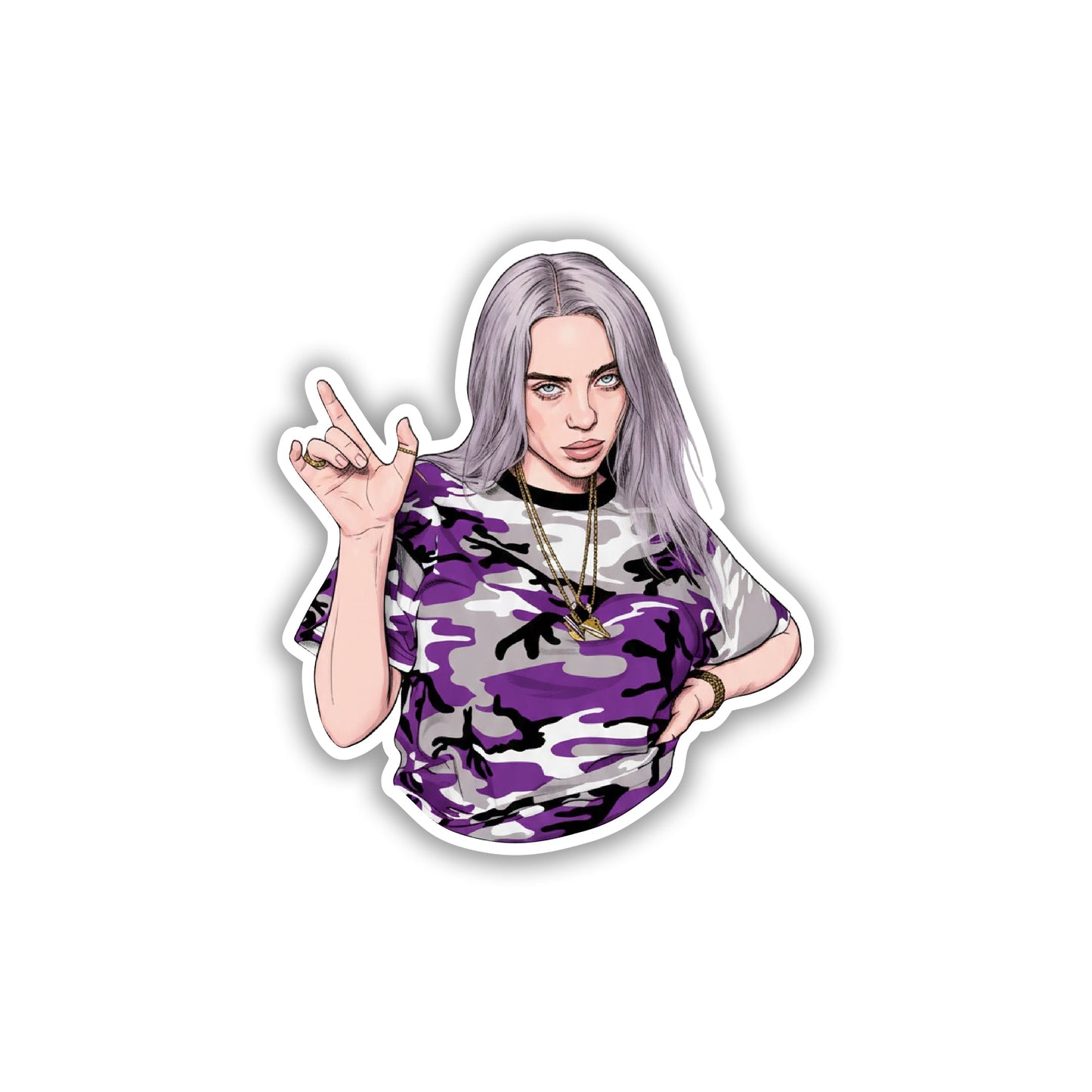 BILLIE EILISH - CAMO POP REBEL STICKER