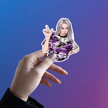 BILLIE EILISH - CAMO POP REBEL STICKER