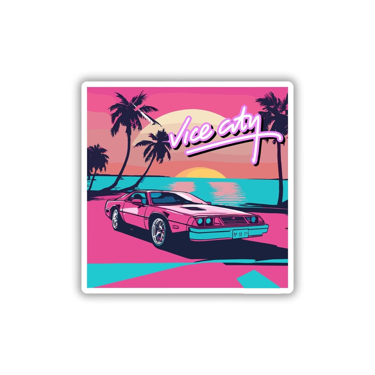 VICE CITY VIBES STICKER - stickyfunk premium stickers