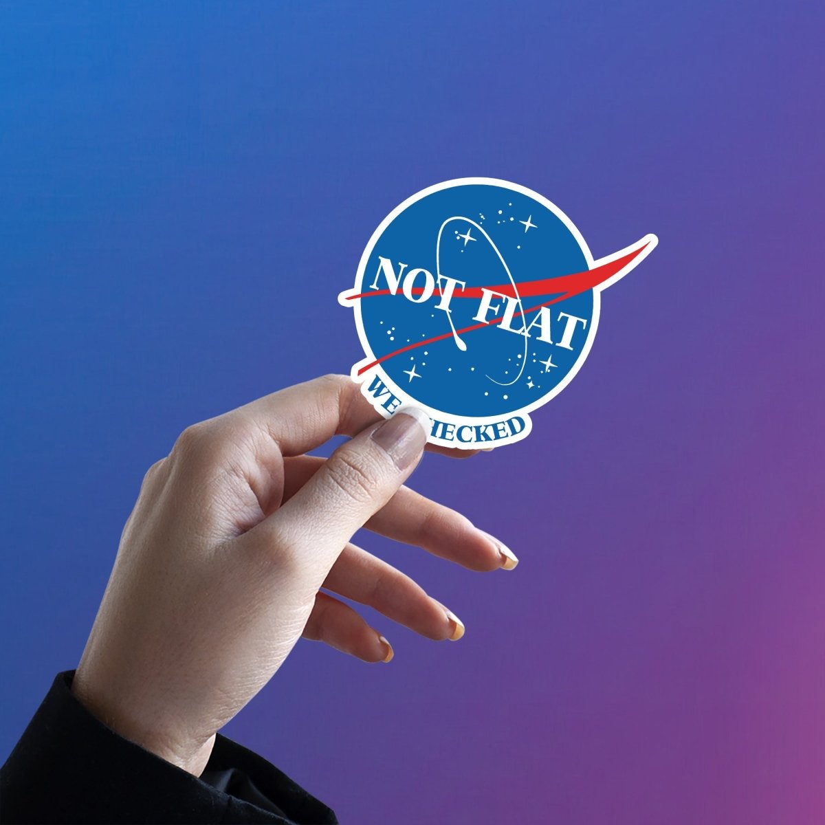 NASA - NOT FLAT, GET OVER IT STICKER - stickyfunk premium stickers