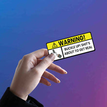 WARNING BUCKLE UP LABEL STICKER