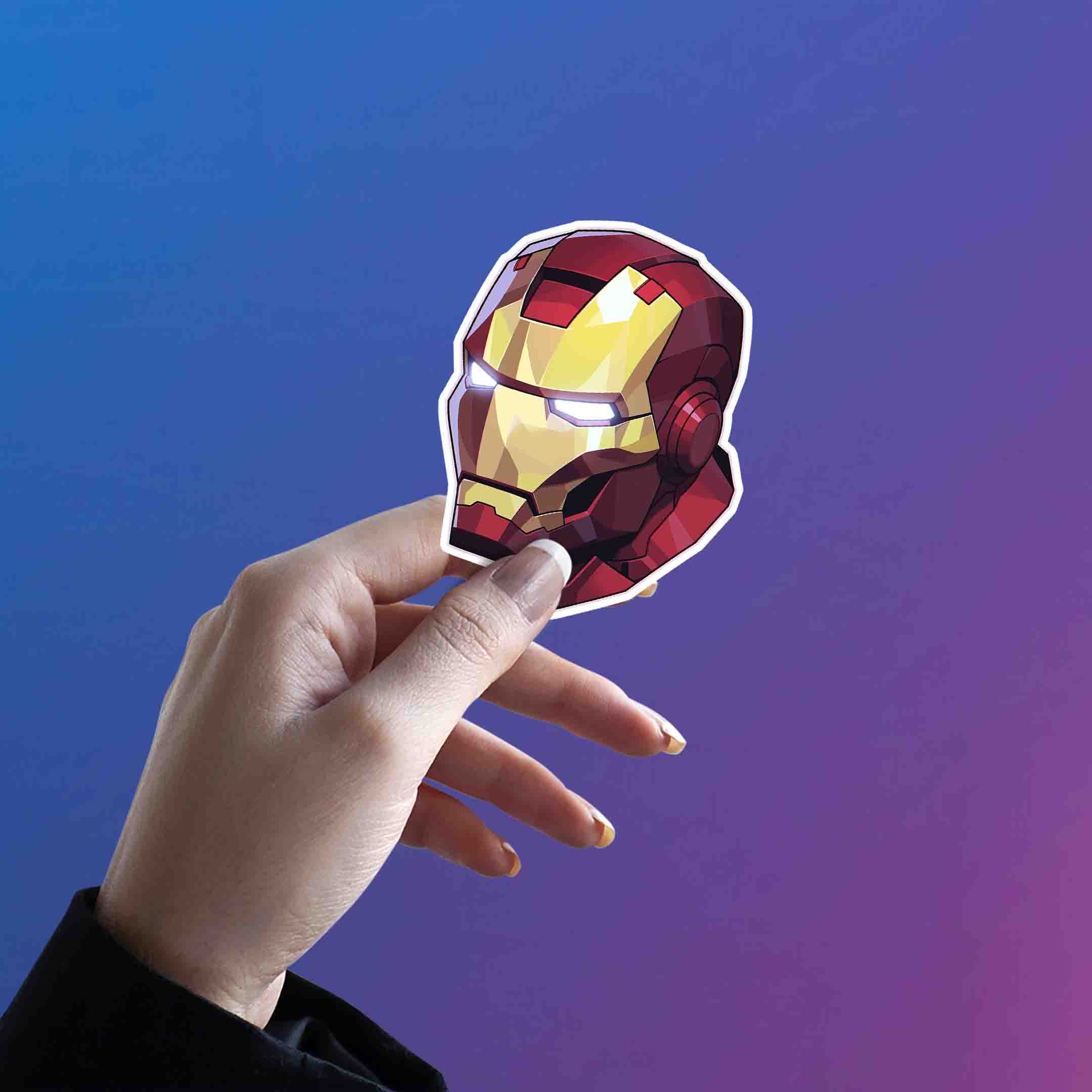 IRON MAN HELMET SIDE STICKER - stickyfunk premium stickers