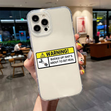WARNING BUCKLE UP LABEL STICKER