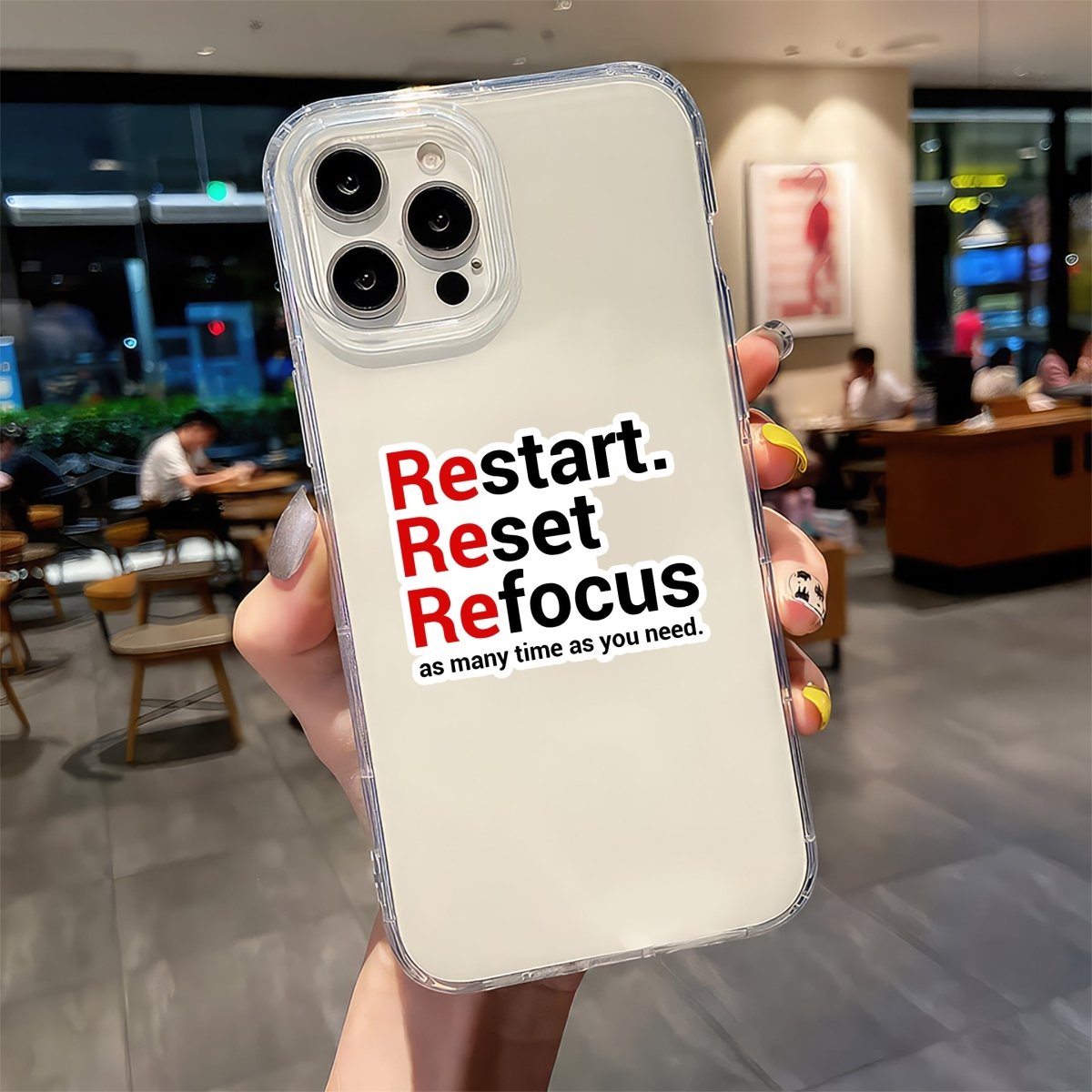 RESTART. RESET. REFOCUS STICKER - stickyfunk premium stickers