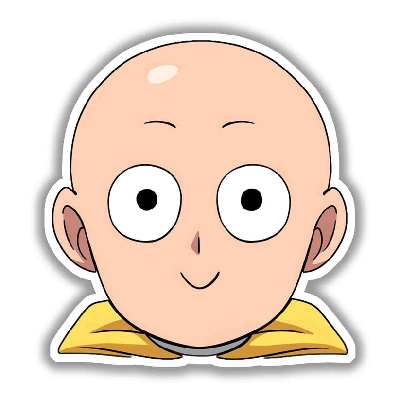 ONE PUNCH MAN SAITAMA SMILING STICKER – STICKYFUNK PREMIUM STICKERS