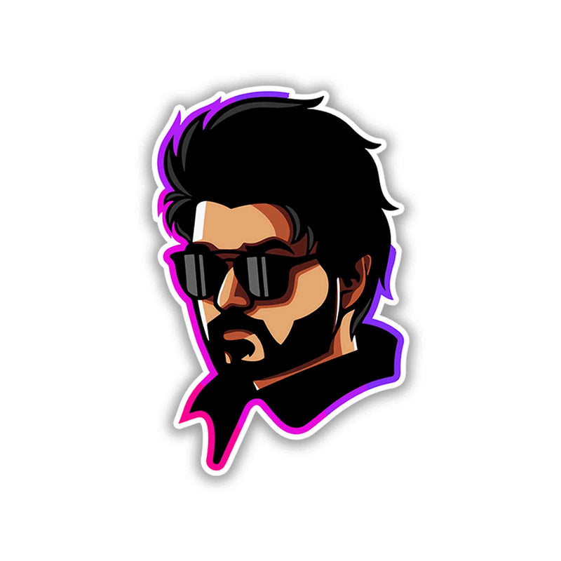 Purple Glow Hero Silhouette – Vijay Sticker
