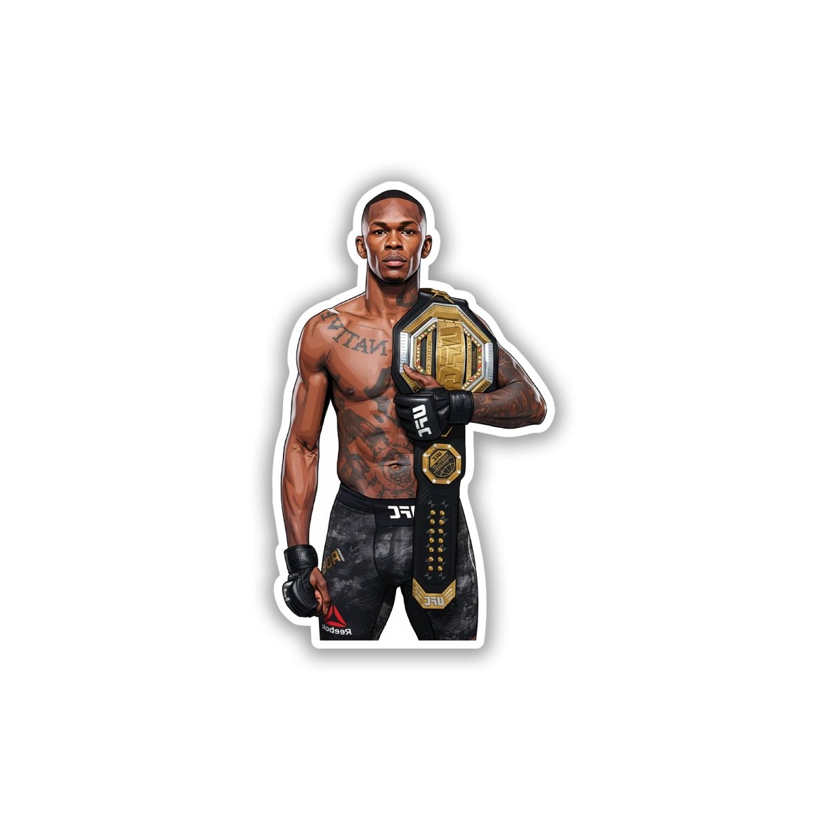 CHAMP'S GOLD GLORY - ISRAEL ADESANYA STICKER - stickyfunk premium stickers