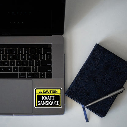 WARNING KAAFI SANSKARI STICKER - stickyfunk premium stickers