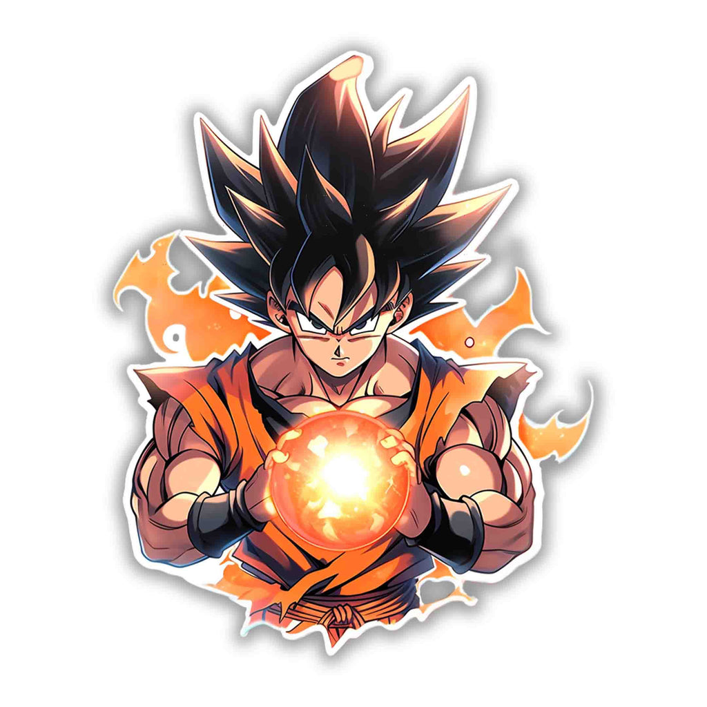 GOKU WITH AN ENERGY BALL STICKER - stickyfunk premium stickers