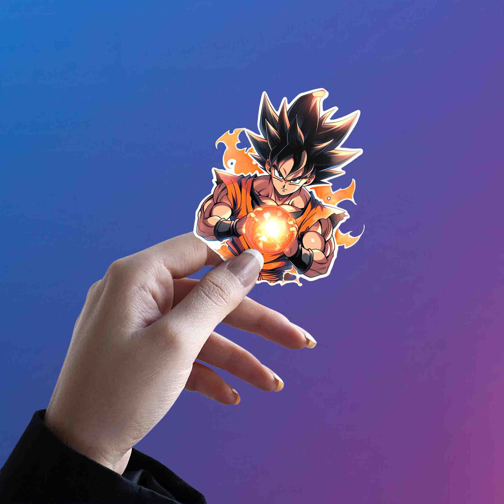 GOKU WITH AN ENERGY BALL STICKER - stickyfunk premium stickers