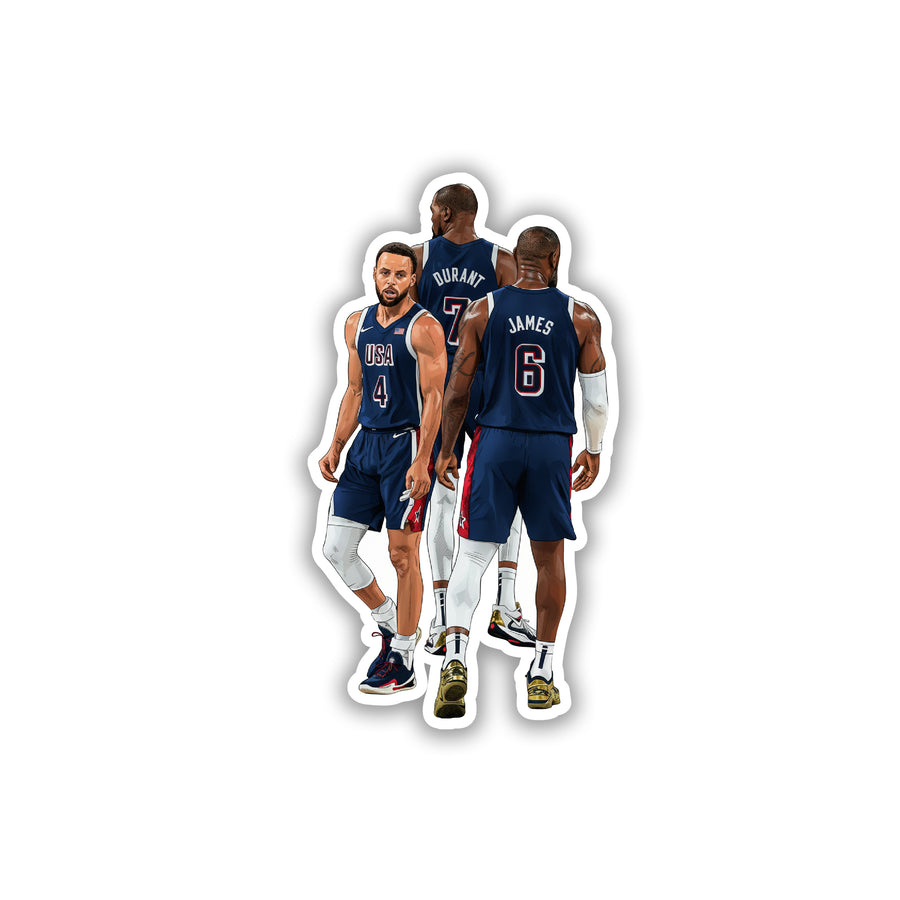 CURRY - DURANT - JAMES - OLYMPIC SUPER TRIO STICKER