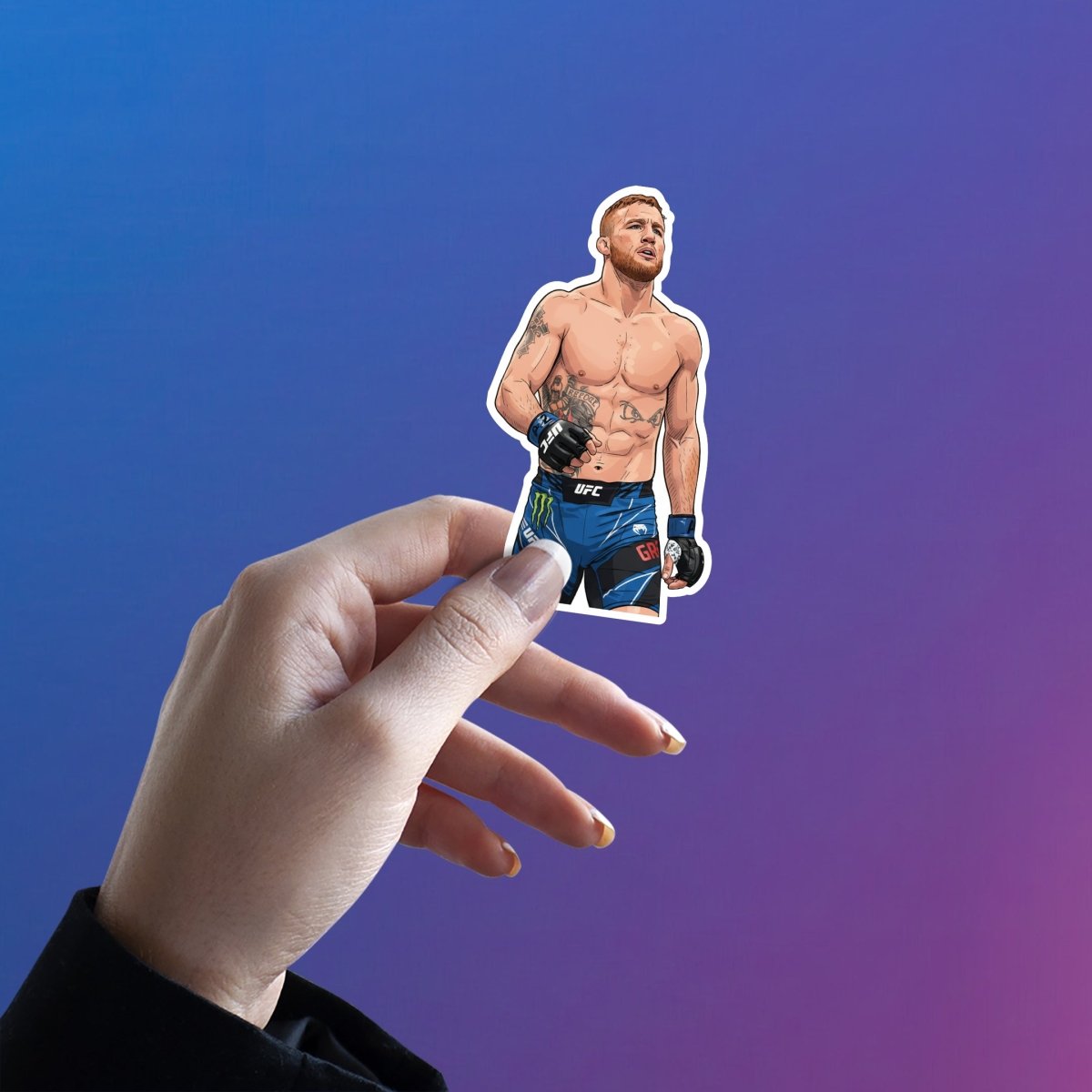THE HIGHLIGHT'S BLUE STORM - JUSTIN GAETHJE STICKER - stickyfunk premium stickers